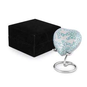 Urna de cremación de corazón con estampado liso OEM, urnas pequeñas personalizadas para mascotas y adultos, recuerdo de cenizas, artesanías, regalo funerario, urna metálica - Product Image 3