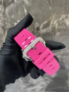 Montre de luxe pour homme à mouvement quartz avec diamant Moissanite, en acier inoxydable, analogique, pour affaires, soirées et cadeaux - Product Image 3