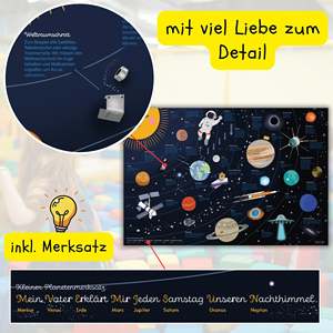 Cartoon-Style Children's <b>Desk</b> Mat 60x40cm Fabric Design 3mm Thickness for Universe-Themed Workspace - Product Image 3