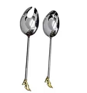 ชุดอุปกรณ์เสิร์ฟสลัดสแตนเลสแบบมีด้ามจับดีไซน์สวยหรู - Product Image 2