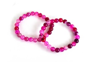 Superb Natural Premium Quality Banded Pink Agate 8mm Round Beaded <b>Bracelet</b> Semi Precious <b>Healing</b> Crystals For Jewelry Fashion - Product Image 1