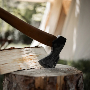 Hacha multifunción de acero de alto carbono con mango de madera, venta al por mayor, hacha de corte de madera duradera para exteriores a la venta - Product Image 5