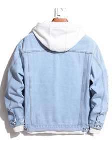 เสื้อแจ็คเก็ตยีนส์ผู้ชาย คุณภาพสูง ผ้าฝ้าย แขนปกติ ลายจุด สไตล์วินเทจ คอตั้ง ทรงหลวม แฟชั่นสุดเท่ สำหรับฤดูใบไม้ผลิ - Product Image 6