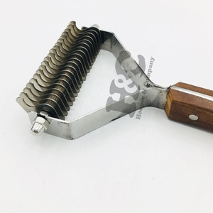 Pet Hair Remove Stripping Knife Brush Stainless Steel Pet Grooming <b>Scissors</b> and Pet <b>Dog</b> Stripping Brush Set Wood Handle - Product Image 1