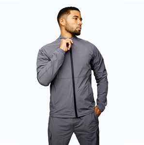 Fully Customized 85% Polyamide 15% Elastane Graphite Full Zip Cuffs Graphite Mens Utility Woven Bomber - Product Image 5