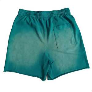 กางเกงขาสั้นสำหรับผู้ชายแบบวินเทจผ้าแห้งเร็วสีล้วนพิมพ์ลายเองได้ย้อมสีแดด - Product Image 2