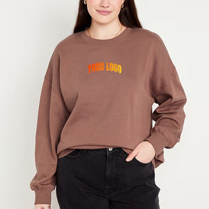 Vente en gros dames surdimensionné 100% coton sweat-shirt à capuche à manches longues avec logo personnalisé brodé sweat-shirt chaud pour l'hiver décontracté - Product Image 4