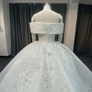 ANY264 Elegante Vestido de Novia con Cuello Barco y Lentejuelas, Vestidos de Boda para Mujer - Product Image 6
