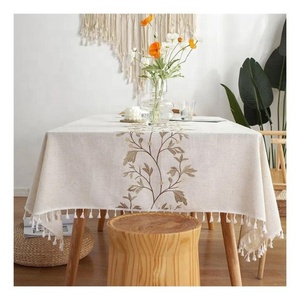 Wholesale Customizable 6ft 8ft Organic Cotton <b>Table</b> Protector GOTS Certified Durable <b>Clothes</b> Durable Woven Floral Digital Print - Product Image 6