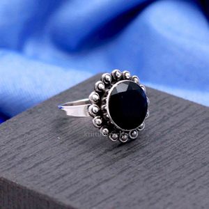 Bague bohème en argent sterling 925 faite à la main, pierre précieuse en onyx noir naturel, bijoux de haute qualité pour mariage, fête, cadeau de la Saint-Valentin - Product Image 3