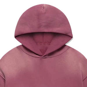 Sudadera con Capucha Personalizada 100% Algodón, Estilo Holgado, Felpa, Invierno, Color Sólido, Vintage, Desgastada, Lavada al Ácido, Resistente al Viento, Transpirable - Product Image 2