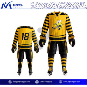 Venta al por mayor personalizado hombres uniforme de hockey sobre hielo con transpirable Jersey y pantalones Kit completo OEM ODM impresión disponible para los equipos - Product Image 2