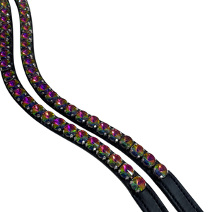 <b>Top</b> Selling Horse Bridles Browband Softly Padded Leather with Fancy Crystal <b>Rhinestone</b> Decor Customizable Color Size Custom Logo - Product Image 2