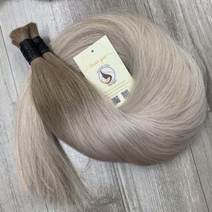 Vente chaude de haute qualité cuticule alignée personnalisé Ombre Double dessiné droite cheveux russes en vrac Extension de cheveux humains - Product Image 6