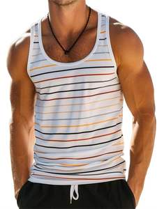 Men's Vintage Stripe 3D Printed Summer Tank Tops Quick Dry Breathable Summer Sports <b>Vest</b> Loose Casual Knitted Tees Clothes - Product Image 6