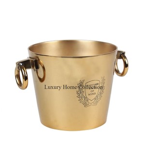 Seau à vin en métal double ton avec refroidisseur de vin et refroidisseur de couleur noir et cuivre Accessoires de bar et de pubs de table Fournitures - Product Image 6