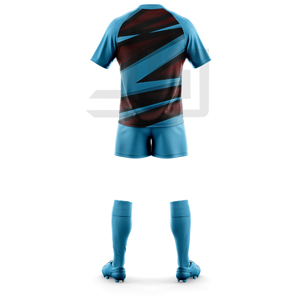 Tenue de sport pour équipe de rugby, maillot personnalisé imprimé, short respirant, séchage rapide, coupe-vent, 100% polyester, pour équipes compétitives - Product Image 1