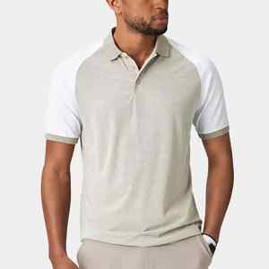 Polo en coton à manches courtes avec logo brodé personnalisé, tenue décontractée, t-shirt d'extérieur pour hommes - Product Image 2