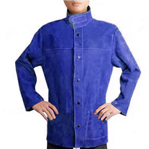 Chaqueta de soldadura para hombre, chaqueta de seguridad de cuero de vaca dividida de la mejor calidad, chaqueta de soldadura cómoda de cuero resistente - Product Image 2