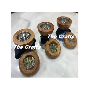 Ensemble de brûleurs à encens en bois et en métal Mubkhar, trois pièces, forme ronde, brûleur à bakhoor oud à prix abordable - Product Image 1