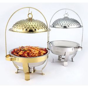 Plato de frotamiento de acero inoxidable gourmet para hoteles de lujo Bodas Eventos Equipo de calentamiento y sujeción de comidas de alta calidad - Product Image 5