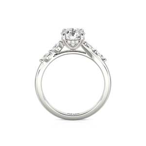 Jeulia Bypass Emerald Cut Engagement <b>Ring</b> in Rhodium Plated Sterling Silver - Product Image 3