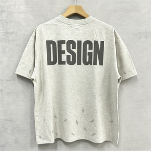 T-shirts graphiques vierges en gros, col rond uni en coton, personnalisez votre texte, impression sérigraphiée avant et arrière - Product Image 1