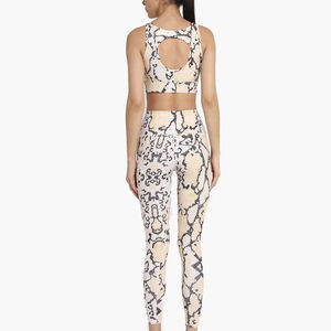 Nouveauté Pantalons de yoga pour femmes Respirant Confortable Impression professionnelle Grande taille Ensemble 2 pièces Polyester/Nylon Taille élastique - Product Image 3