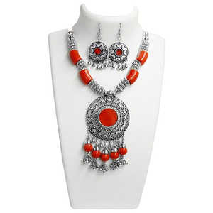Jeweljunk perles orange ensemble de bijoux de mode Navratri collier spécial-1110810 - Product Image 1