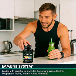 Капсулы с морскими водорослями, маслом черного тмина, ашвагандой, куркумой, ламинарией, лопухом и уксусом яблочным (с черным перцем) - Product Image 2