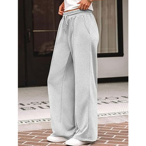 Pantalons de survêtement à jambes larges Pantalons de détente amples Pantalons de voyage Taille haute Jogging décontracté pour femmes Tenues confortables pour l'automne et l'hiver - Product Image 3
