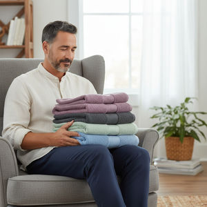 Serviettes de bain 100% coton peigné 600 GSM Ultra douces Très absorbantes Couleur unie Tissé Ensemble de serviettes de luxe de grande taille Séchage rapide Spa - Product Image 6