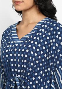 Diseñador de moda Lady Elegance Impreso con cuello en V Mujeres Kaftan Túnica Top - Product Image 2