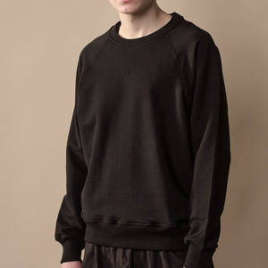 Sustainable High Quality Basic <b>Black</b> Oversized <b>Crew</b> <b>Neck</b> Men's <b>Sweatshirt</b> Custom Cotton Blended <b>Sweatshirt</b> At Factory Price - Product Image 1