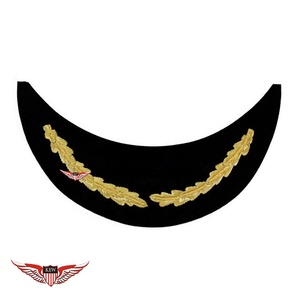 Visière en Mylar brodée à la main avec feuille de chêne dorée KEW pour uniformes de parade et accessoires de cérémonie – Visières en Mylar - Product Image 2