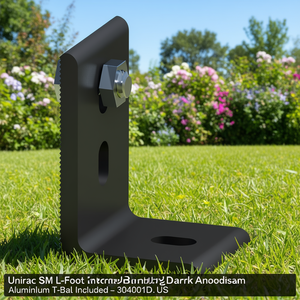 Unirac SM L-Foot con unión integrada, aluminio anodizado oscuro, tornillo en T incluido 304001D-US - Product Image 3