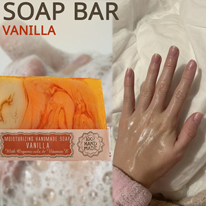 Vitamin E Almond Olive Oil Handmade Skincare Moisturizing Vanilla Solid Bar <b>Soap</b> 80g Body Face Cleanser Private Label OEM ODM - Product Image 3