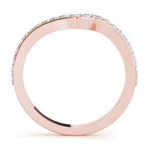 Ensemble de mariage Halo Swirl en or rose 14 carats avec diamant de 1,29 carat, bijoux fins tendance avec perle pour mariage, fête, fiançailles, cadeau - Product Image 3