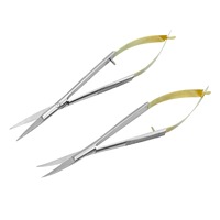 3 Buah Gunting Bedah Castroviejo Gigi Manual Baja Tahan Karat Alat Forceps Lurus/Melengkung Instrumen Kedokteran Gigi CE Ergonomis