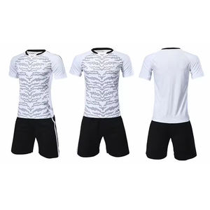 Traje de entrenamiento de fútbol en blanco para hombres y mujeres Camiseta de fútbol de manga corta y pantalones cortos Uniforme Ropa deportiva - Product Image 2