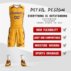 Nouveau Design Sublimation Réversible Respirant Plus Size Basketball Jersey Personnalisé Unisexe Maillots Shorts Double Face Uniforme - Product Image 3