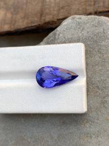 Certificado Super Natural Color superior tanzanita larga forma de pera corte piedra Natural zoisita piedra preciosa suelta 7,35 quilates lupa limpia - Product Image 2