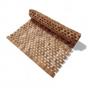 Tapis de bain en bois de teck massif naturel fait à la main Tapis de porte en bois imperméable pour intérieur extérieur pour la décoration de la maison ou des hôtels - Product Image 1