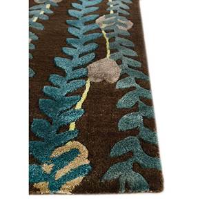 พรมขนสัตว์ผสมวิสโคสสีเบจน้ำตาลลายดอกไม้ รุ่น Tra-14737 สำหรับตกแต่งบ้าน ห้องนั่งเล่น ทางเดิน รูปทรงสี่เหลี่ยมผืนผ้า ลายทาง เหมาะสำหรับวัยรุ่น - Product Image 4