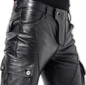 Pantalon en cuir unisexe avec logo personnalisé pour un usage quotidien - Product Image 1