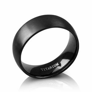 Jeulia <b>Black</b> <b>Titanium</b> Steel Men's Wedding Band <b>Ring</b> - Product Image 3