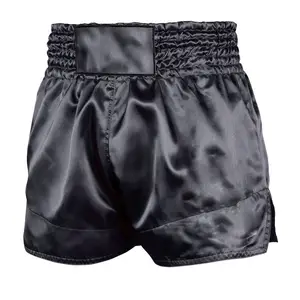 Best Quality Polyester Modern Muay Thai Black Shorts Boxing Fighting Shorts Men Women Youth Adult Sizes