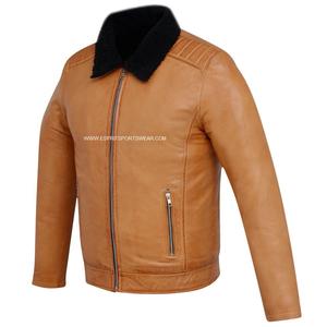 ESPRIT Chaqueta de Piel Auténtica con Forro de Sherpa, Chaqueta de Piel con Cierre de Cremallera y Cuello Vuelto, Transpirable, Gran Oferta, Invierno, 100% - Product Image 5