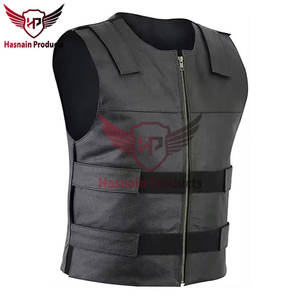 Men's Retro Vintage Jacket High Quality Stylish <b>Biker</b> <b>Waistcoat</b> Vest Casual Fashion Design Plus Size Genuine <b>Leather</b> Motorcycle - Product Image 2