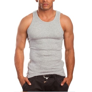 Débardeurs pour hommes de haute qualité 100% coton col rond décontractés d'été respirants écologiques couleur unie BD - Product Image 4